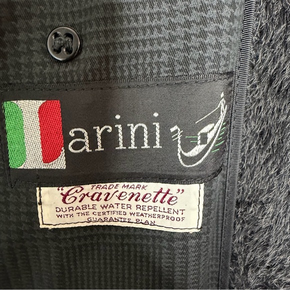 Larini Vintage Coat Men’s Size 44 Long Cravenette Zip-Out Liner Italy 90s - Picture 8 of 15